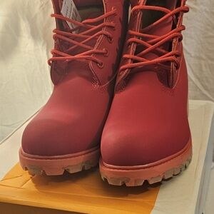 Red Lace-Up Boots